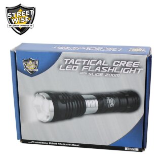 Taktische CREE Taschenlampe mit verstellbarem Zoom - Streetwise®