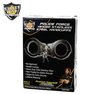 Police Force Heat Treated Hinged Stainless Steel Handcuff